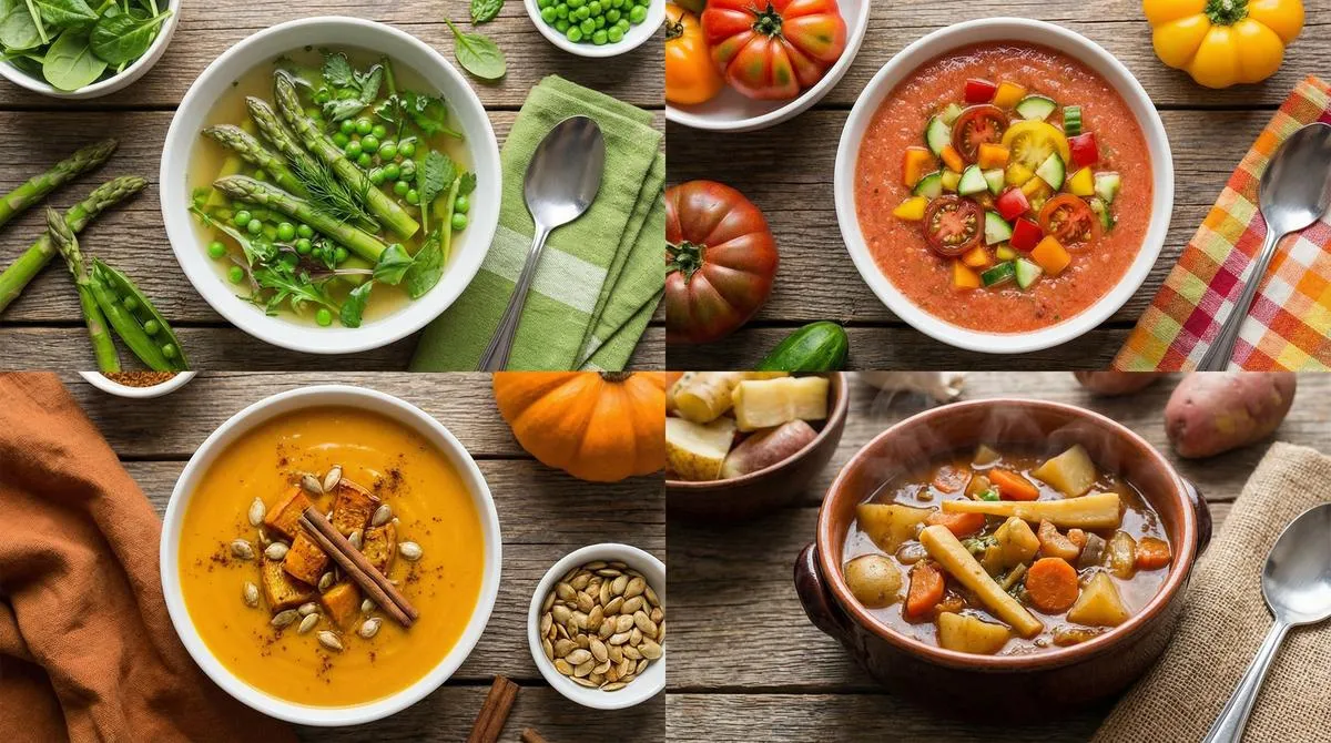 Verse ingrediënten en potten bouillon