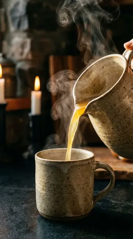 Bone broth wordt ingeschonken in een mok