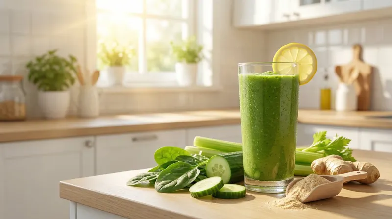 Groene smoothie met appel en gember