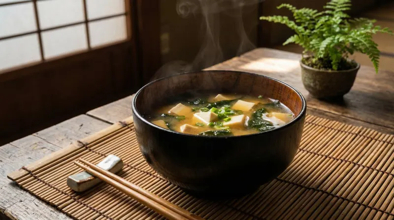 Miso-bouillonsoep met tofu